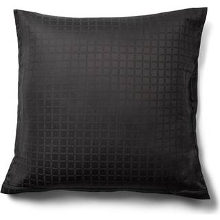 Luksus pudebetræk - 60x63 cm - 100% Bomuldssatin - Daisy mørkegrå - By Night jacquard vævet