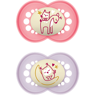 Mam Original Night 2-pack, Str. 3 (16-36 Mdr.), Symmetrisk - Silikone