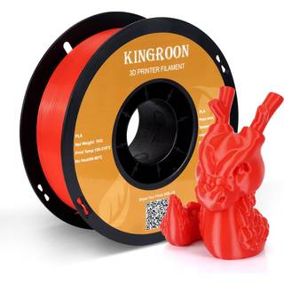 Kingroon PLA 3D-printerfilament Dimensionel n?jagtighed +/- 0,03 mm 1 kg spole (2,2 kg) 1,75 mm r?d