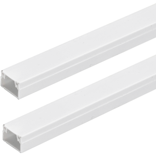 PVC Kabelkanal 15x10mm - Hvid, 2 meter med lim