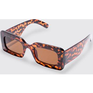 Mens Rectangular Tortoise Shell Sunglasses In Brown
