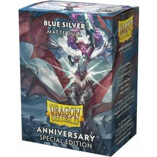 "Dragon Shield Standard Sleeves Dual Matte Blue Silver"
