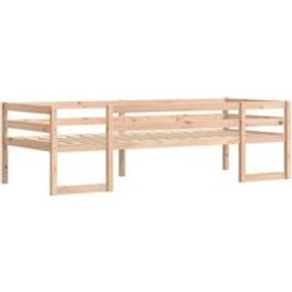 Sengeramme Til Juniorseng Massivt Fyrretræ Sort - Naturfarvet / 90 x 200 cm