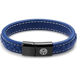 Blåt Retro Læder Armbånd