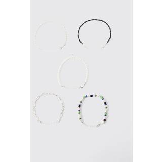 Mens Multi 5 Pack Star Mixed Bead Bracelets