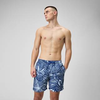 Men's Printed Leisure 18" Swim Shorts Blue