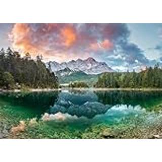 Ravensburger Eibsee sen Zugspitze Tyskland 1000 brikker puslespil for voksne | Unikke stykker | Anti-refleks overflade | FSC-certificeret miljv