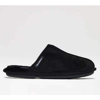 Threadbare Threadbare Black Faux Fur Lined Suedette Mule Slippers