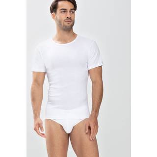Mey Herren T-Shirt weiß Baumwolle & Mix unifarben