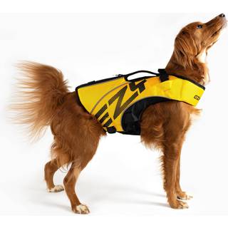 EzyDog DFD X2 redningsvest til hunde - Justerbar redningsvest til svmmesikkerhed med kontinuerlig halsflotation, reflekterende trim og gribehnd