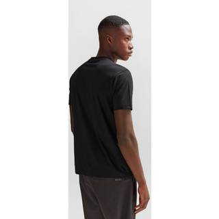 Regular fit T-shirt i bomuld med stræk og logo i kontrastfarve