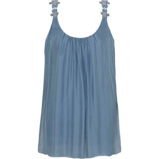 Marta Du Chateau Top Broderi Strop Jeans Blå-S-M