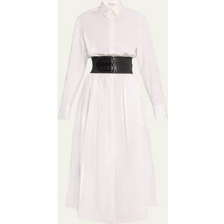 AlaÃ¯a Cotton poplin shirt dress - white - XS