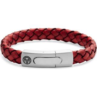 Solid Red Bolo Læderarmbånd