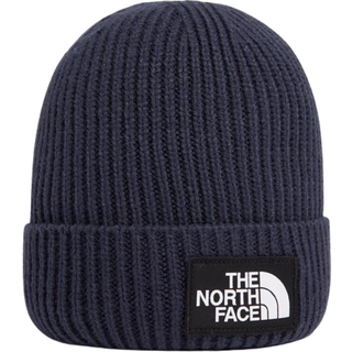 The North Face The North Face Navy Blue Logo Box Cuffed Beanie