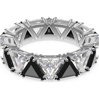 Matrix Cocktailring, Trilliant-Schliff, Schwarz, Rhodiniert