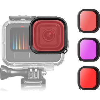 Vandtæt dykkerfilter til GoPro Hero 11/10/9 Rød