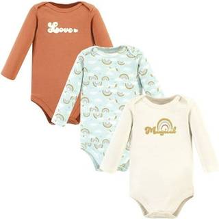 Hudson baby unisex baby bomuld langærmet bodysuits magisk regnbue 3-pakke preemie