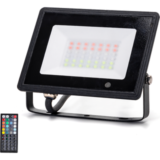 RGB LED Projektør 30W - 44 Knapper Styring / 30cm Kabel, Støbt