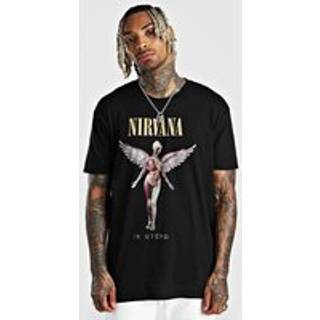 Mens Black Oversized Nirvana License T-Shirt