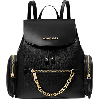 MK Jet Set Medium Pebbled Leather Backpack - Black - Michael Kors - ONE SIZE