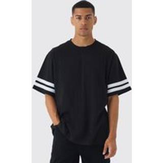 Mens Black Plus Contrast Panel T-shirt
