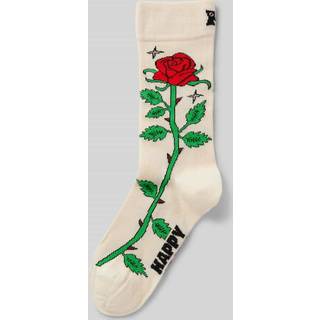Colorful Rose Socks | Fun & Funky Novelty Socks - White, Red, Green, Black - 36-40