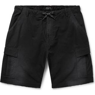 Balenciaga - Wide-Leg Distressed Cotton-Ripstop Drawstring Cargo Shorts - Men - Black - M