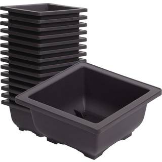 Kinjoek 15 pcs 4,7 tommer plantepotte firkantet plast bonsai tr?ning potter blomster sukkulente gryder container til have indend?rs hjem dekorati