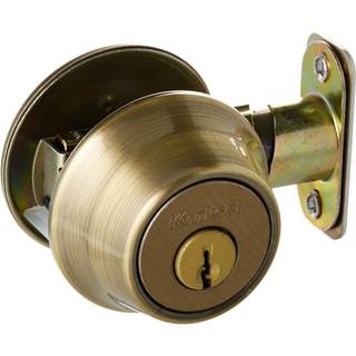 Kwikset 660 Deadbolt Deadbolt Lock Antique Brass Round Exterior Keyed Front Entry Door Single Cylinder Dead Bolt With Microban Protection