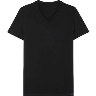 HOM Herren T-Shirt schwarz Mikrofaser unifarben