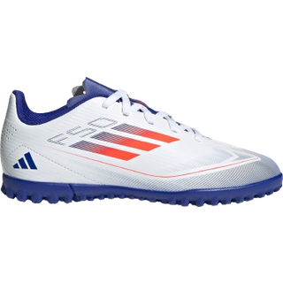 F50 Club Turf Cleats Kids støvler - Cloud White / Solar Red / Lucid Blue - 28