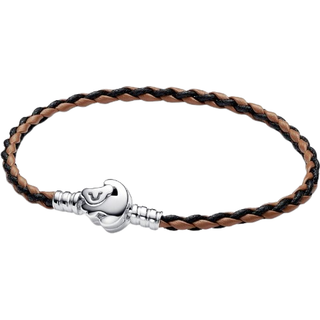Pandora Disney The Lion King Clasp Pandora Moments Braided Leather Bracelet - 20.5cm - Brown