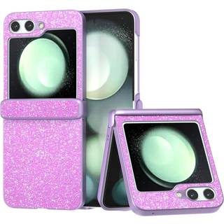 EIDERWOOD Samsung Galaxy Z Flip6 Læderbetrukket Glitrende Plastik Bagside Cover - Lilla