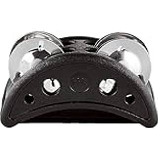 Meinl percussion Compact Foot Tambourine med rustfrit stål jingles-ikke lavet i Kina-accept af Cajon Gigs 2-årig garanti Black (CFJS2S-BK)