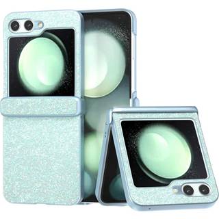 EIDERWOOD Samsung Galaxy Z Flip6 Læderbetrukket Glitrende Plastik Bagside Cover - Mint Grøn
