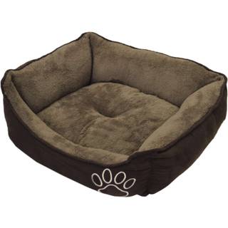 Komfortseng til hund firkantet Classic "MERO" brun - Brown - L x B x H: 77 x 61 x 19 cm