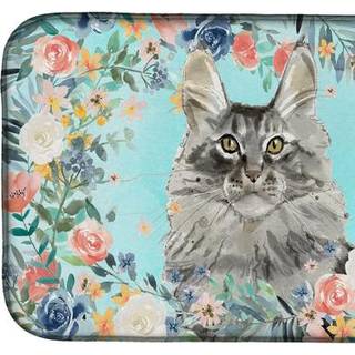 """" Caroline's Treasures CK3393DDM Maine Coon Spring Flowers Dish-Drying-Mats 14 X 21 Multicolor """"
