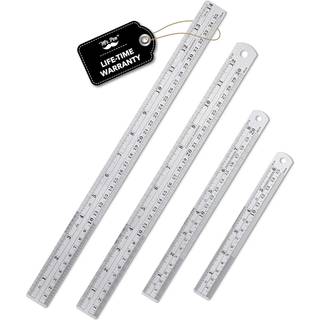 Mr. Pen Steel Rulers 6 8 12 14 Inch Metal Rulers Pack of 4