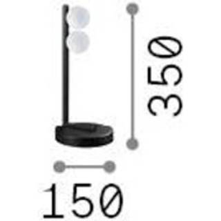 Ideallux Designer bordlampe Ping Pong, Sort, Stue/spisestue, Metal, Design, kuglelampe