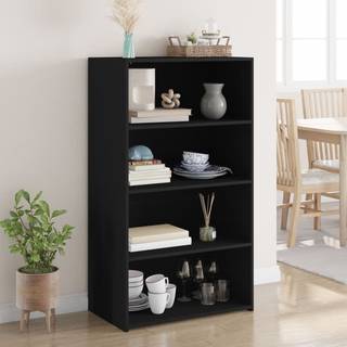 reol 70x41x124 cm konstrueret træ sort