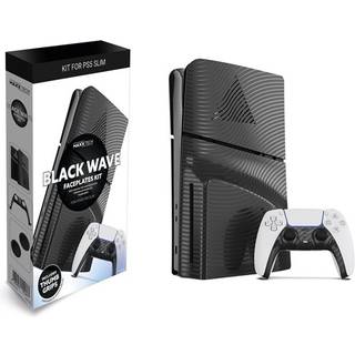 MAXX TECH Slim Faceplates + Controller Faceplates - Black Wave - Miscellaneous Cover - Sony PlayStation 5
