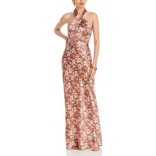 Veronica Beard Halterneck silk-blend maxi dress - multicoloured - L