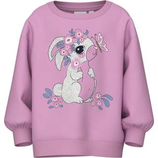 Name It Pastel Lavender/flower Bunny Sweatshirt