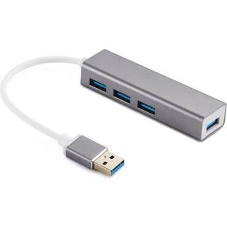 NÖRDIC USB 3.1-hub 4PORT 10cm Aluminium Space Grey