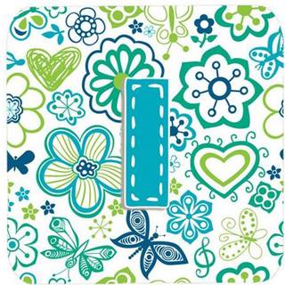 """" Caroline's Treasures CJ2006-IFC-brev I Blomster og sommerfugle Teal Blue Foam Coasters (Sæt på 4) 3.5 """" ""Multicolor"" ""