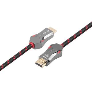 NÖRDIC CERTIFICEREDE KABLER 1,5 m Ultra High Speed HDMI 2.1 8K 60Hz 4K 120Hz 48Gbps Dynamic HDR eARC VRR Nylon flettet kabel Guldbelagte stik
