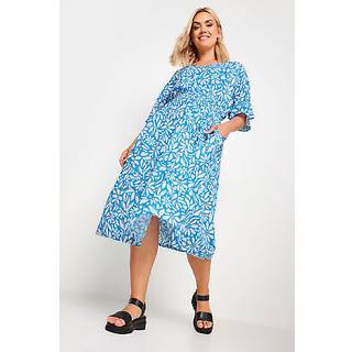 Yours Curve LIMITED COLLECTION Floral Print Linen Midaxi Dress38-40