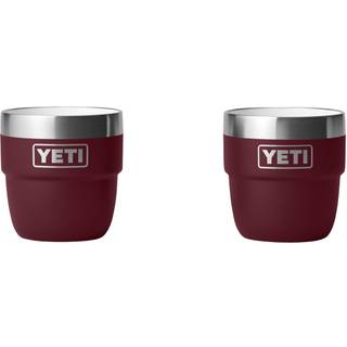 Yeti Rambler 4 oz Stabelbar kop rustfrit st?l vakuum isoleret espresso/kaffekop 2 pakke vild vinr?d