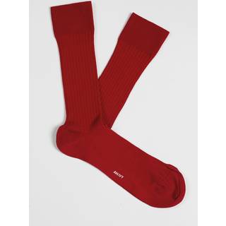 Red Ribbed Cotton Socks - 43-46